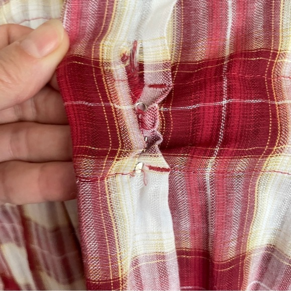 Free People Plaid Tunic Shirt, Size 2 - Picture 13 of 14